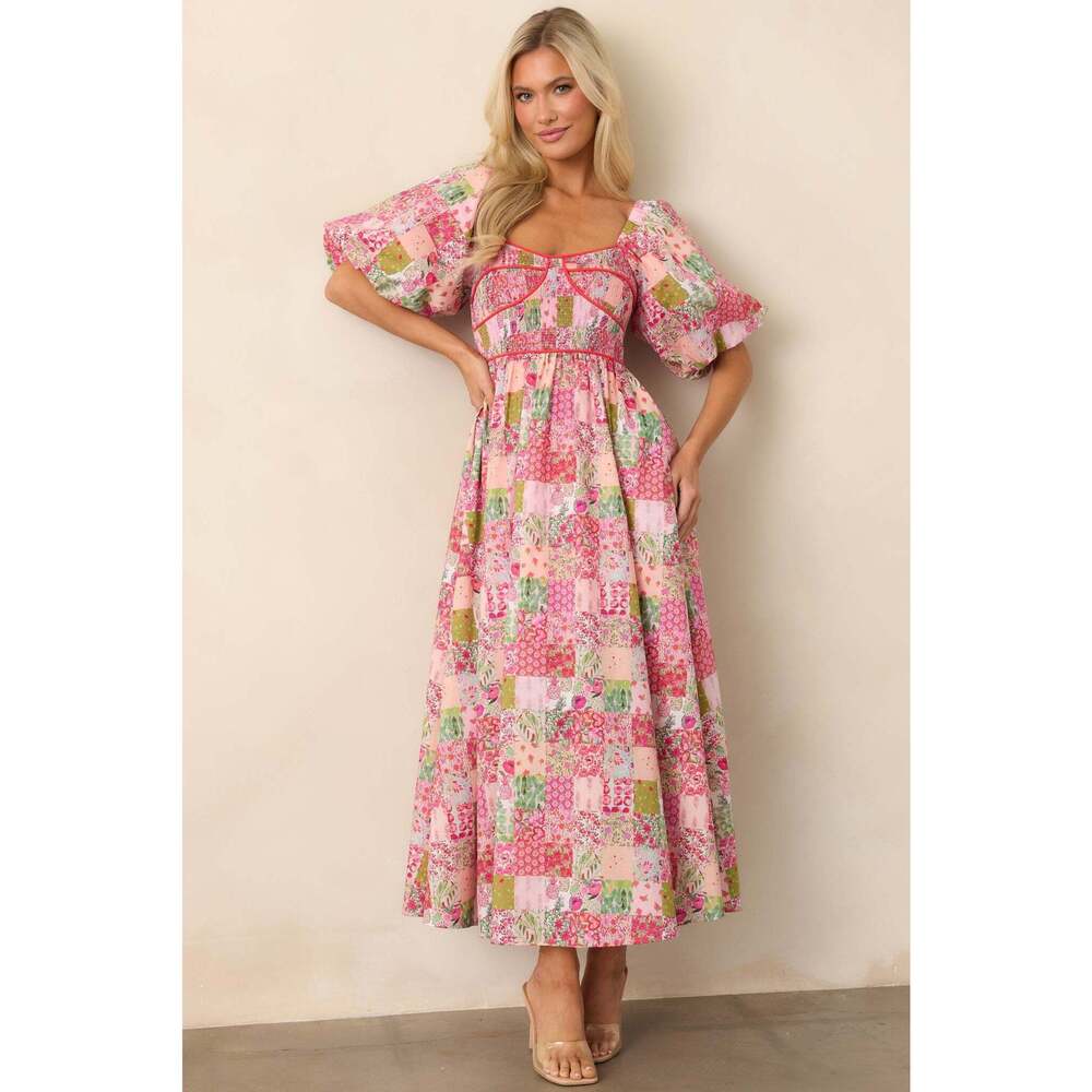 Red Dress Boutique Pink Floral Maxi Dress